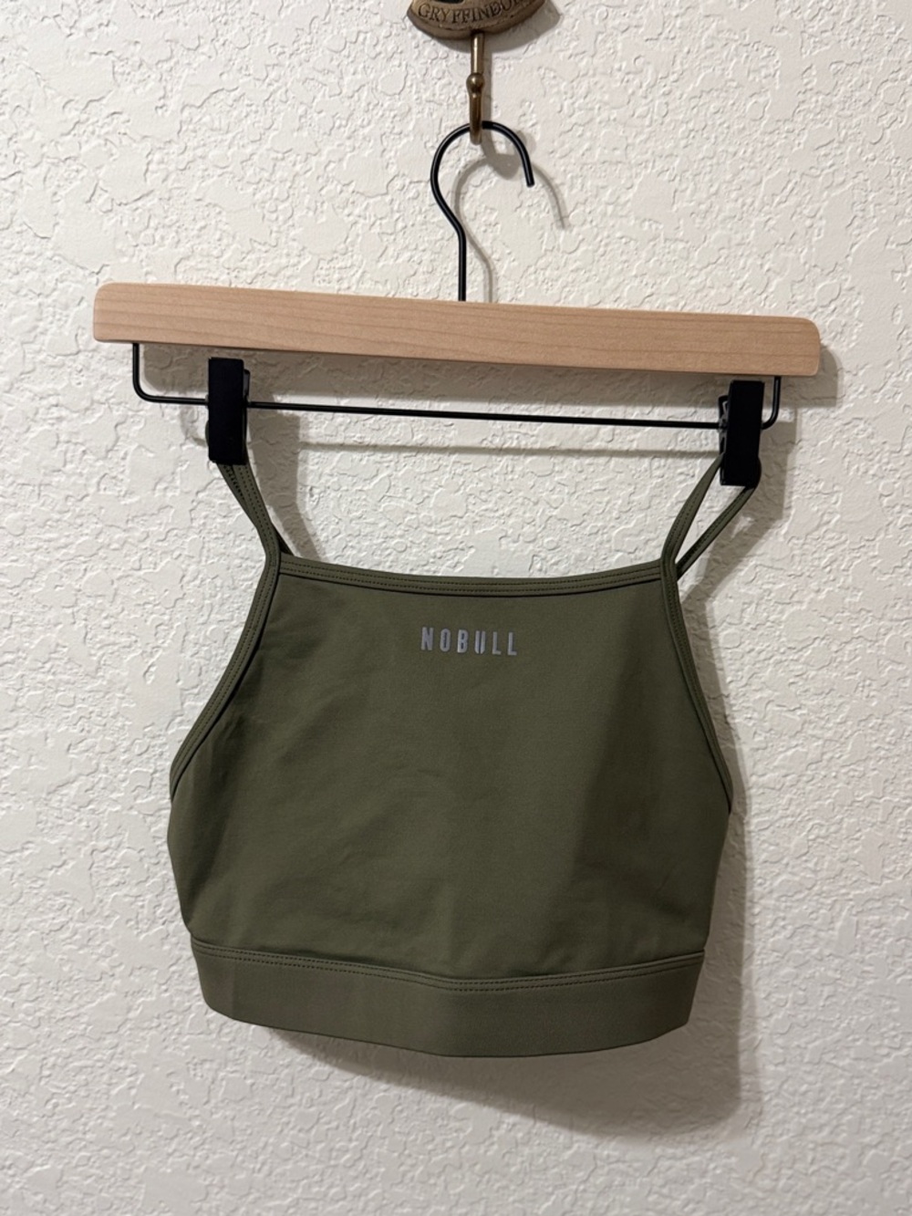 NOBULL Olive Green Thin-Strap Cropped Sports Bra